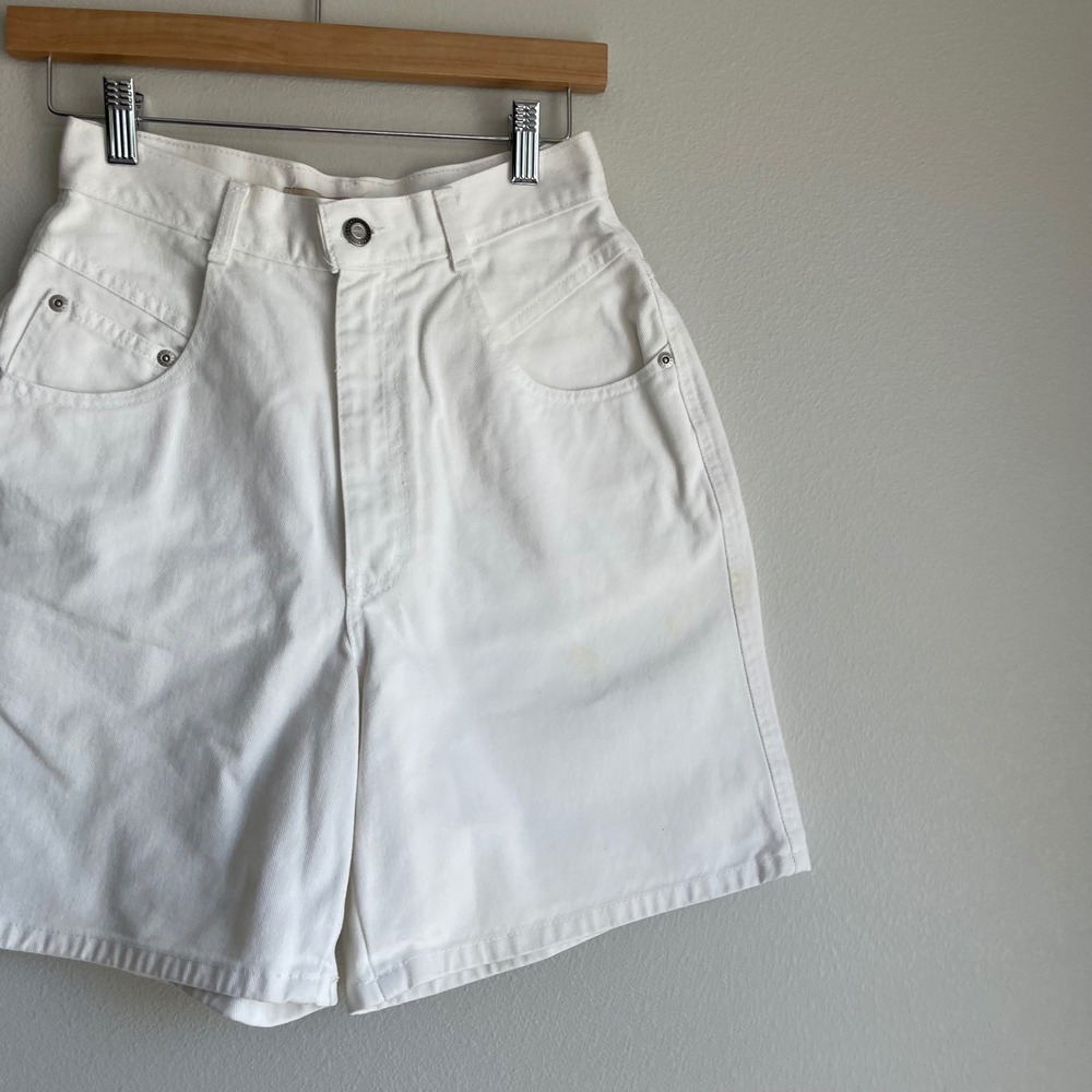 Vintage Crossroads White Tapered Waist Bermuda Shorts Size 26 - Picture 9 of 9